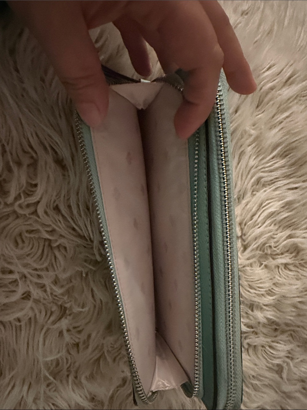 kate spade Mint Green Zip-Around Leather Wallet - Picture 2 of 4